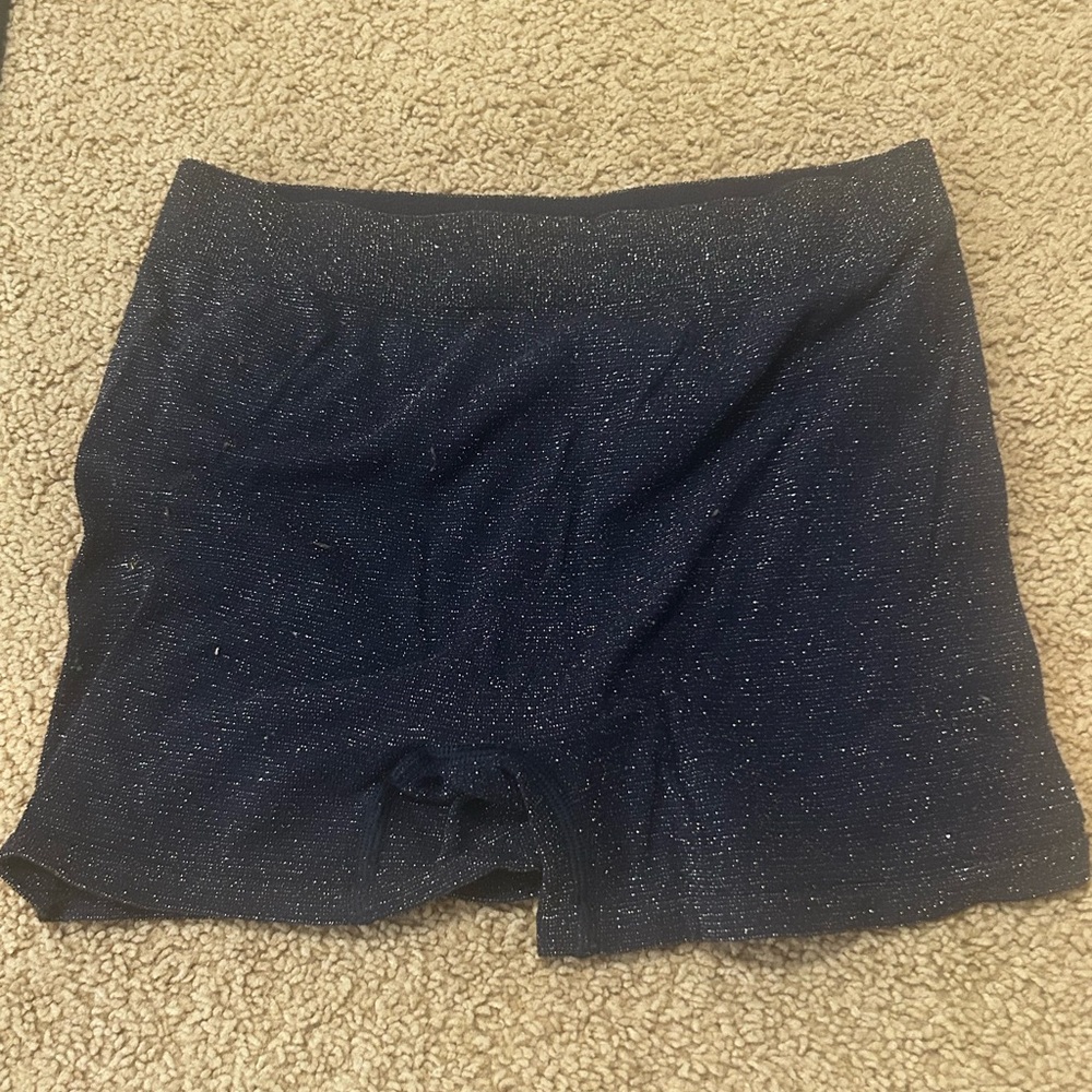 navy sparkly aerie biker shorts